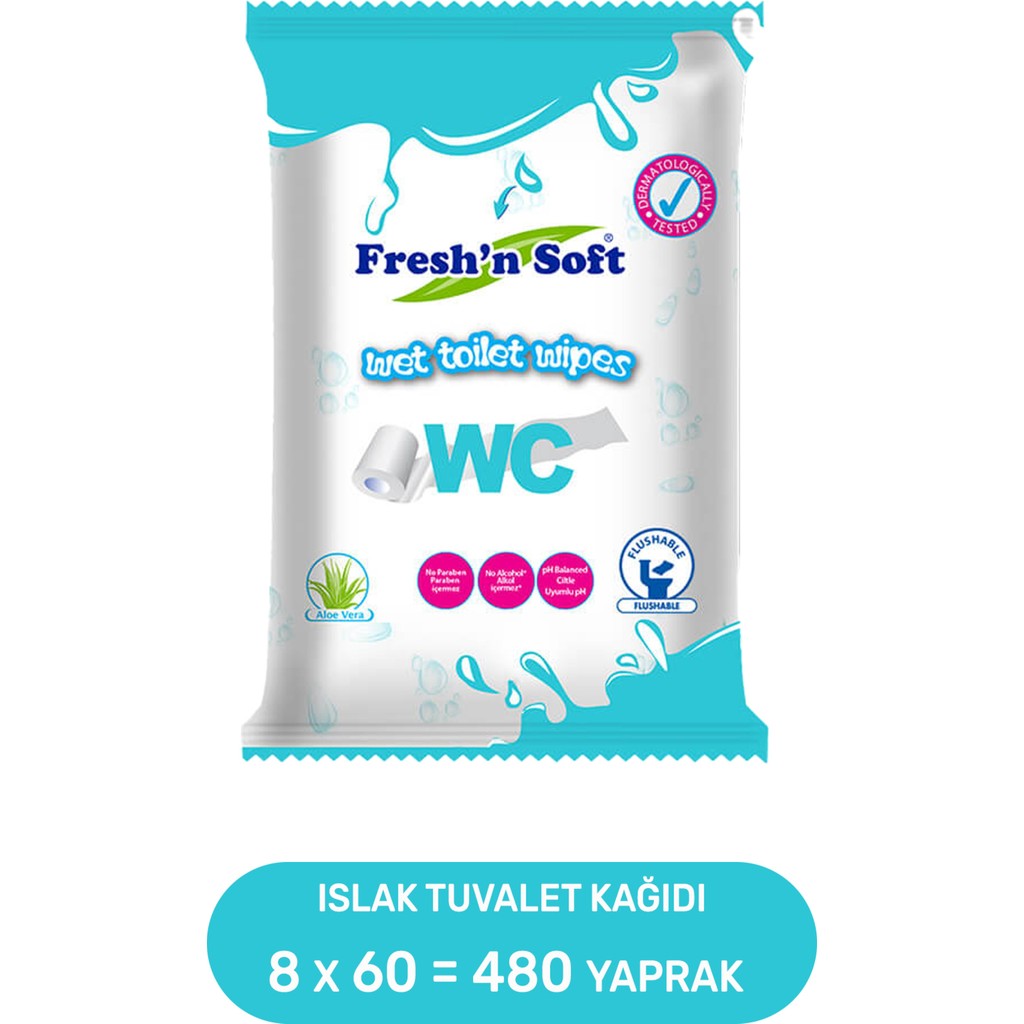 Fresh'n Soft Body Care Islak Tuvalet Kağıdı 8 Paket 480 Yaprak Giyim & İç Giyim Fiyatı