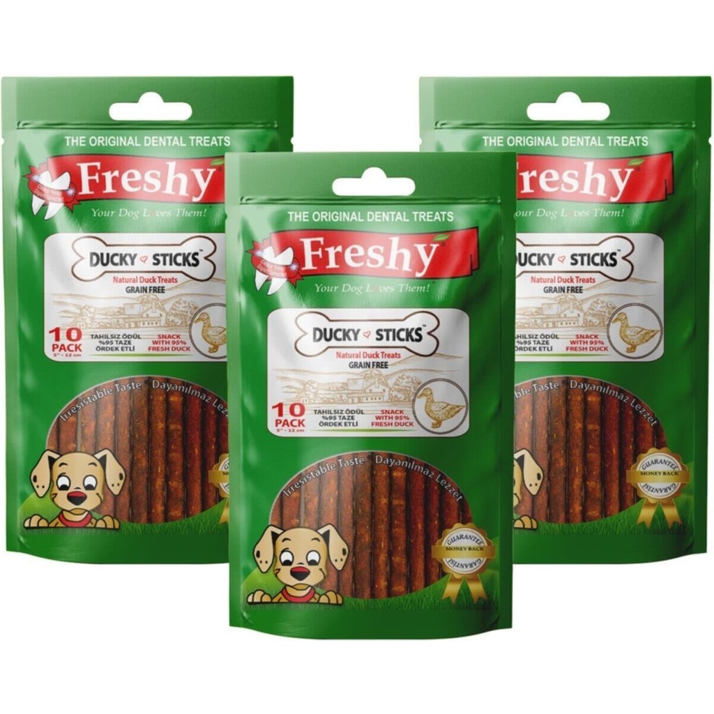 Freshy Ducky Sticks - Tahılsız Ördek Eti Çubukları - 30'luk Aylık Paket Sağlıklı Köpek Ödülü Evcil Hayvan Ürünleri Fiyatı