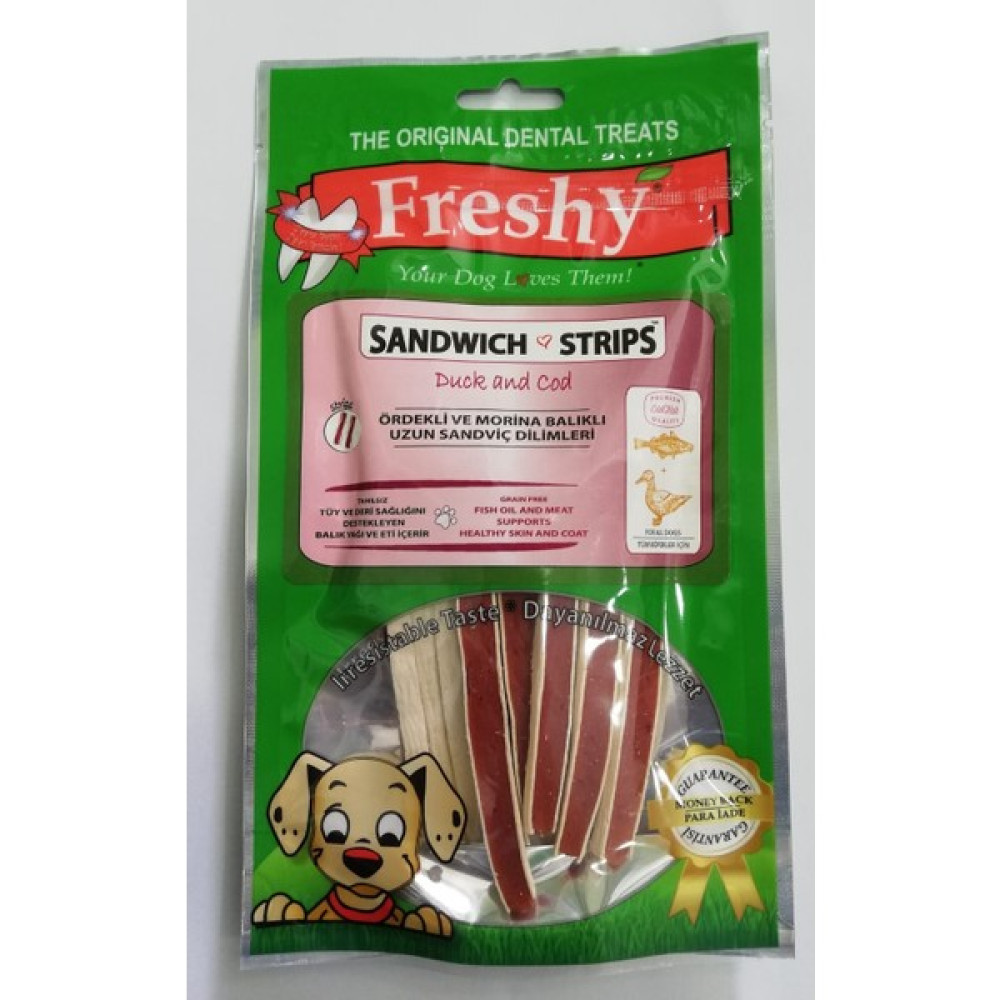 Freshy Sandwich Strips Ördekli ve Morina Balıklı Köpek Ödülü Evcil Hayvan Ürünleri Fiyatı