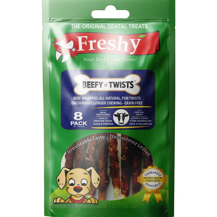 Freshy Sığırlı Twist Kurutulmuş Et Kaplı Köpek Çiğneme Çubuk 8 Adet 13 Cm Evcil Hayvan Ürünleri Fiyatı
