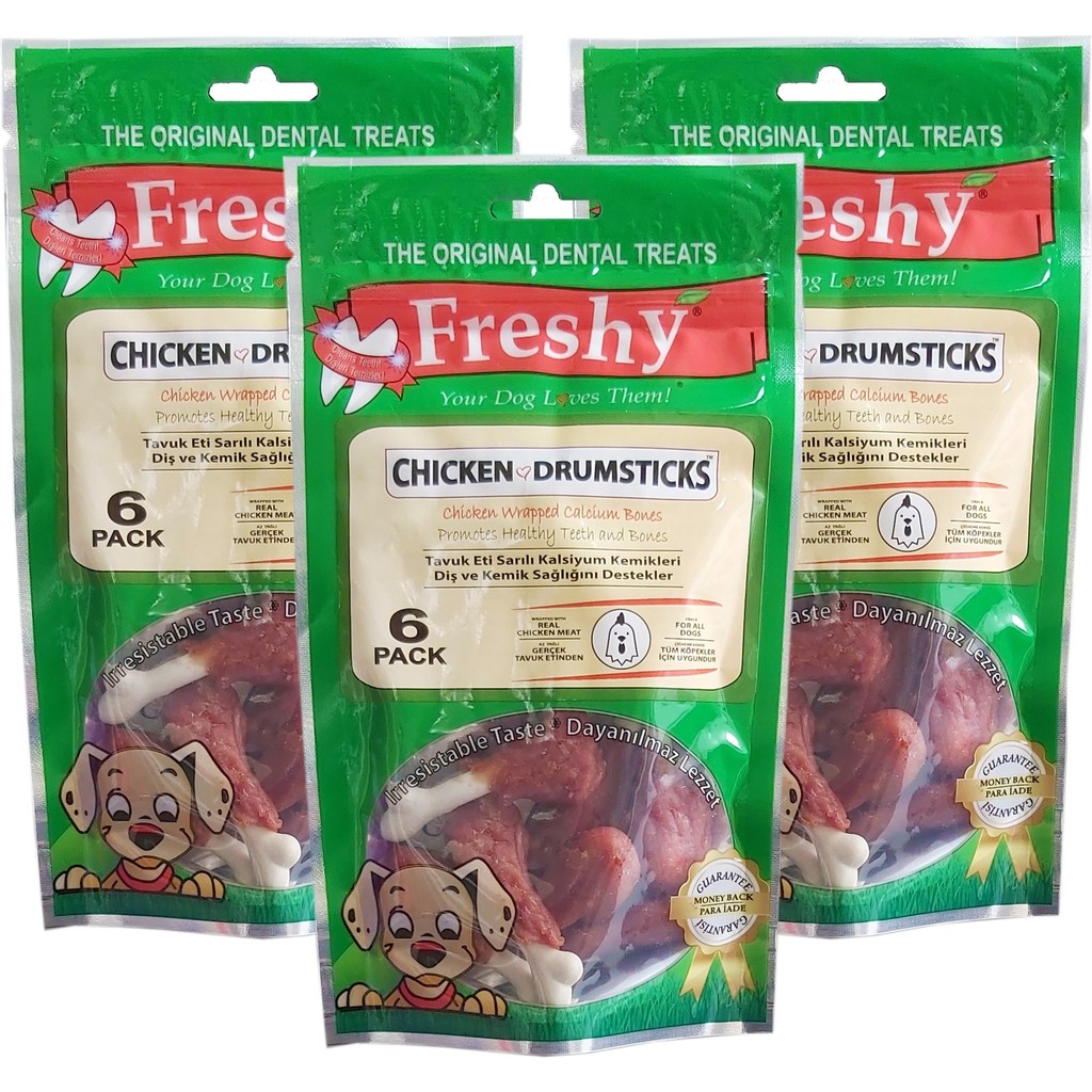 Freshy Tavuk Butları 3'lü Set - Taze Tavuk Etli Kalsiyum Kemikleri - 3 x 90G Diğer Fiyatı