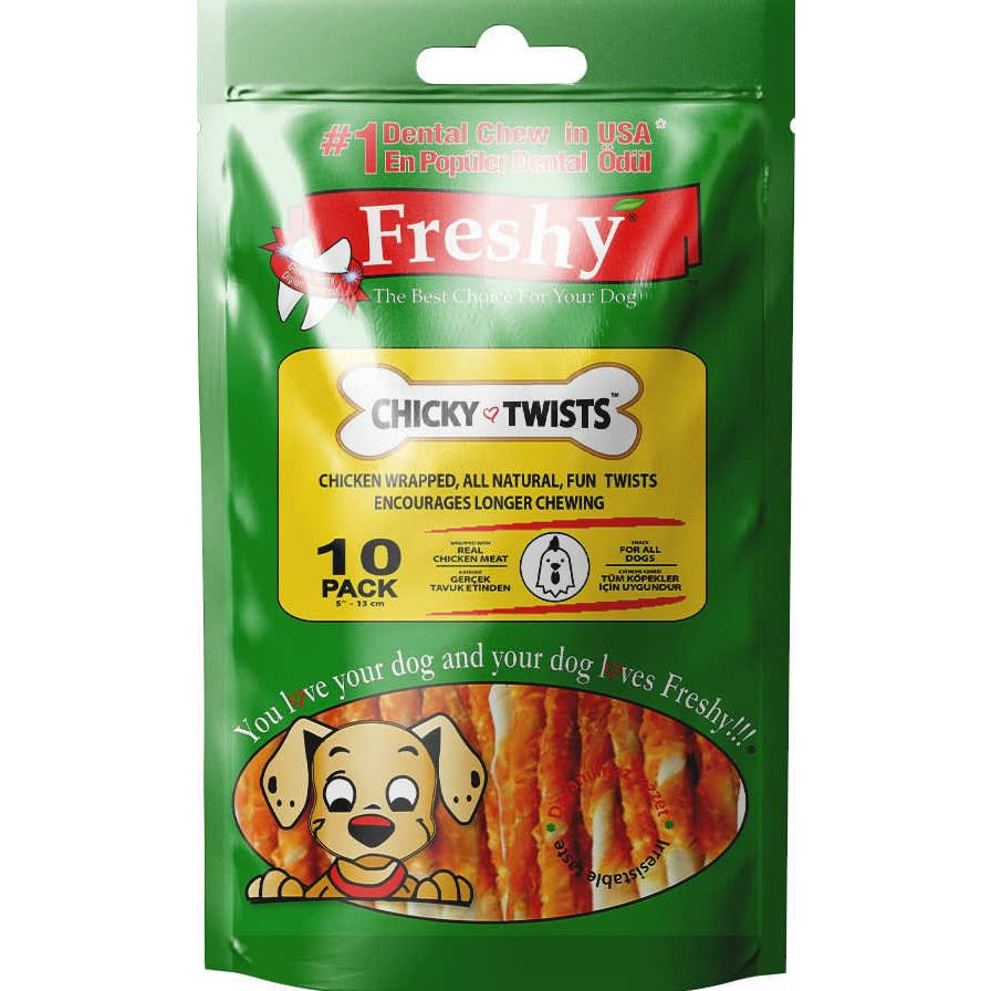 Freshy Tavuklu Twist Kurutulmuş Et Kaplı Köpek Çiğneme Çubuk 10 adet Evcil Hayvan Ürünleri Fiyatı