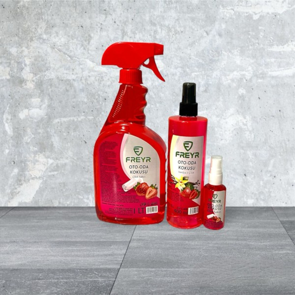 Freyr Çilek Sakız Oto Parfüm 1lt ve 400ML Sprey Araç Ev Ortam Kokusu(50ML Hediye) - 1LT+400 Oto Kokuları Fiyatı