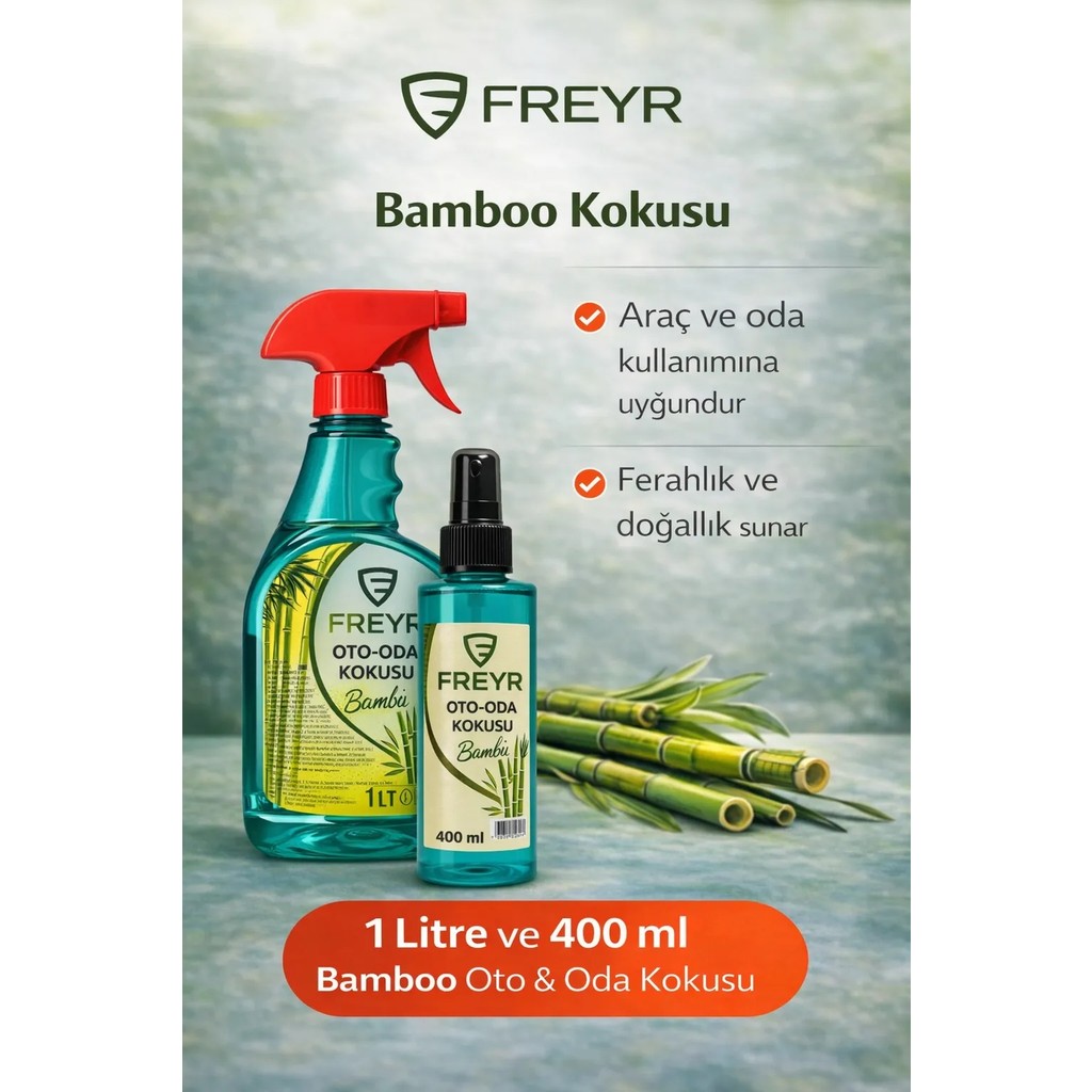 Freyr Özel Bambu Oda ve Oto Koku Parfümü Seti 1 Litre + 400 ml | Sprey Araç İçi Ferah Ortam Kokusu | Oto Parfüm - 1LT+400ML Evcil Hayvan Ürünleri Fiyatı