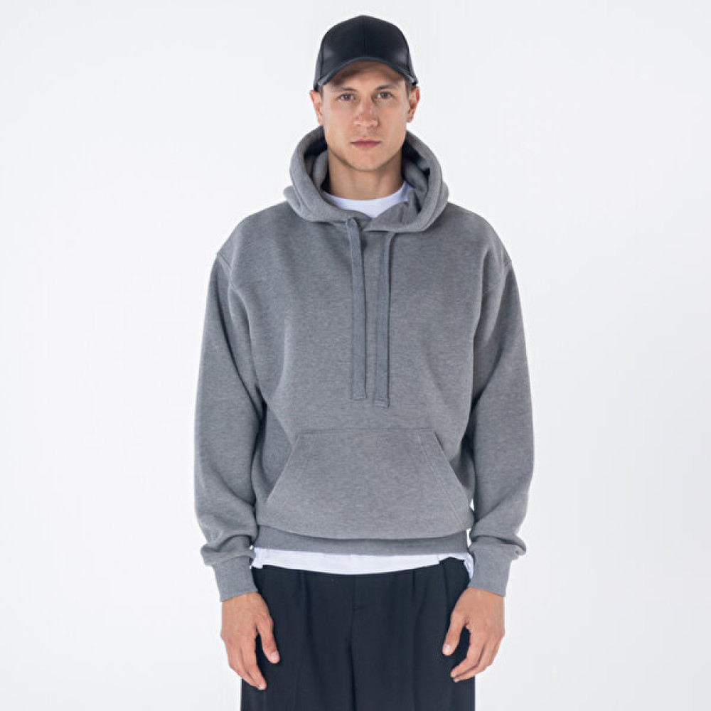 Friday Offset Agar Erkek Gri Melanj Kanguru Cepli Kapüşonlu Oversize Hoodie Sweatshirt Erkek Sweatshirt Fiyatı