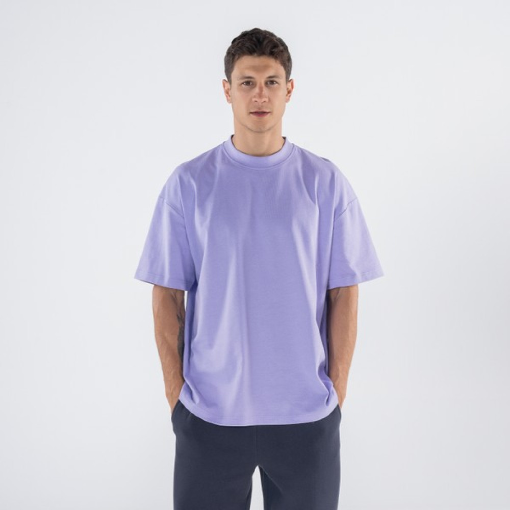 Friday Offset Agar Erkek Lila %100 Pamuk Bisiklet Yaka Ekstra Oversize Tişört Erkek T-shirt Fiyatı
