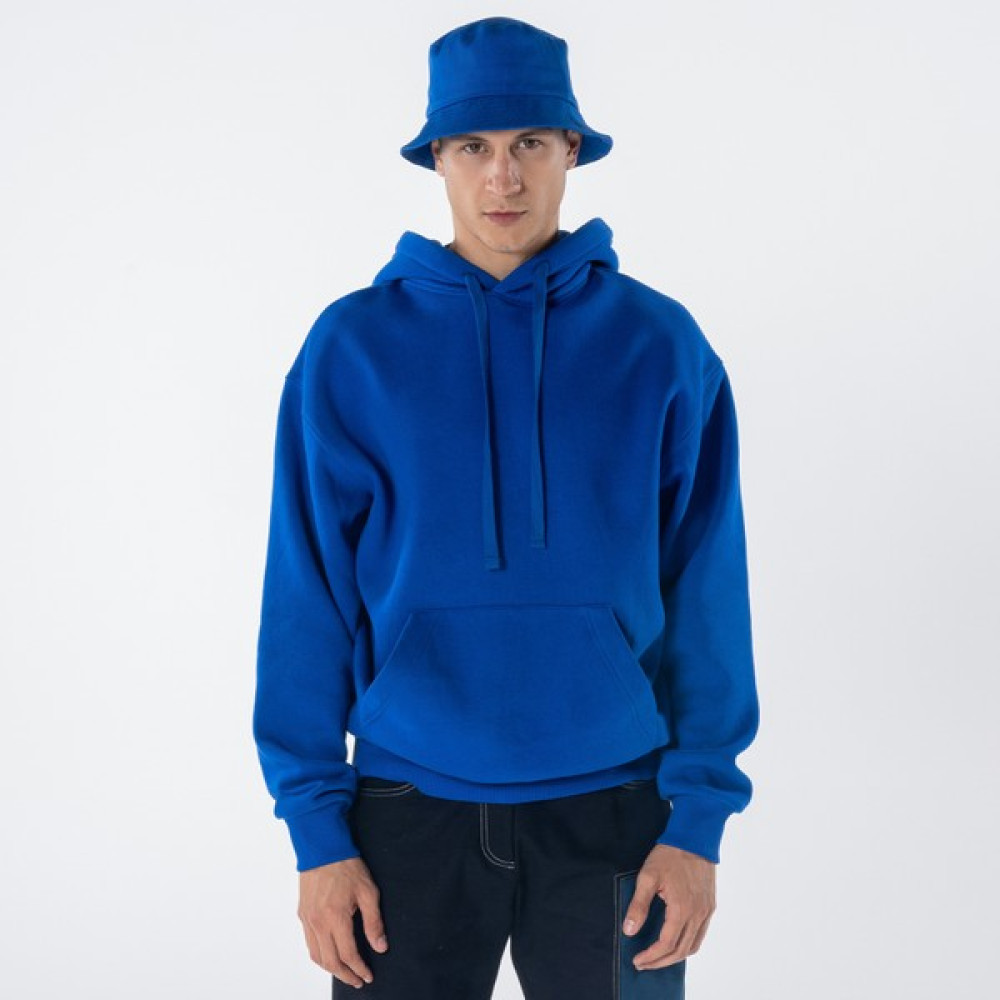 Friday Offset Agar Erkek Saks Mavi Kanguru Cepli Kapüşonlu Oversize Hoodie Sweatshirt Erkek Sweatshirt Fiyatı