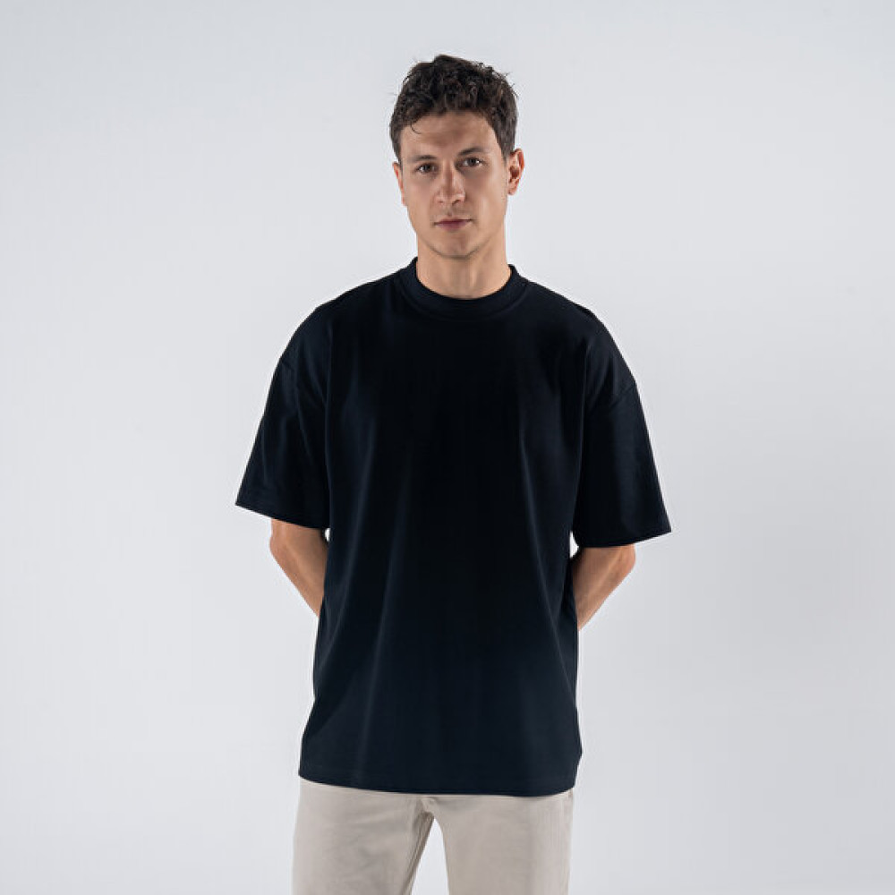 Friday Offset Agar Erkek Siyah %100 Pamuk Bisiklet Yaka Ekstra Oversize Tişört Erkek T-shirt Fiyatı