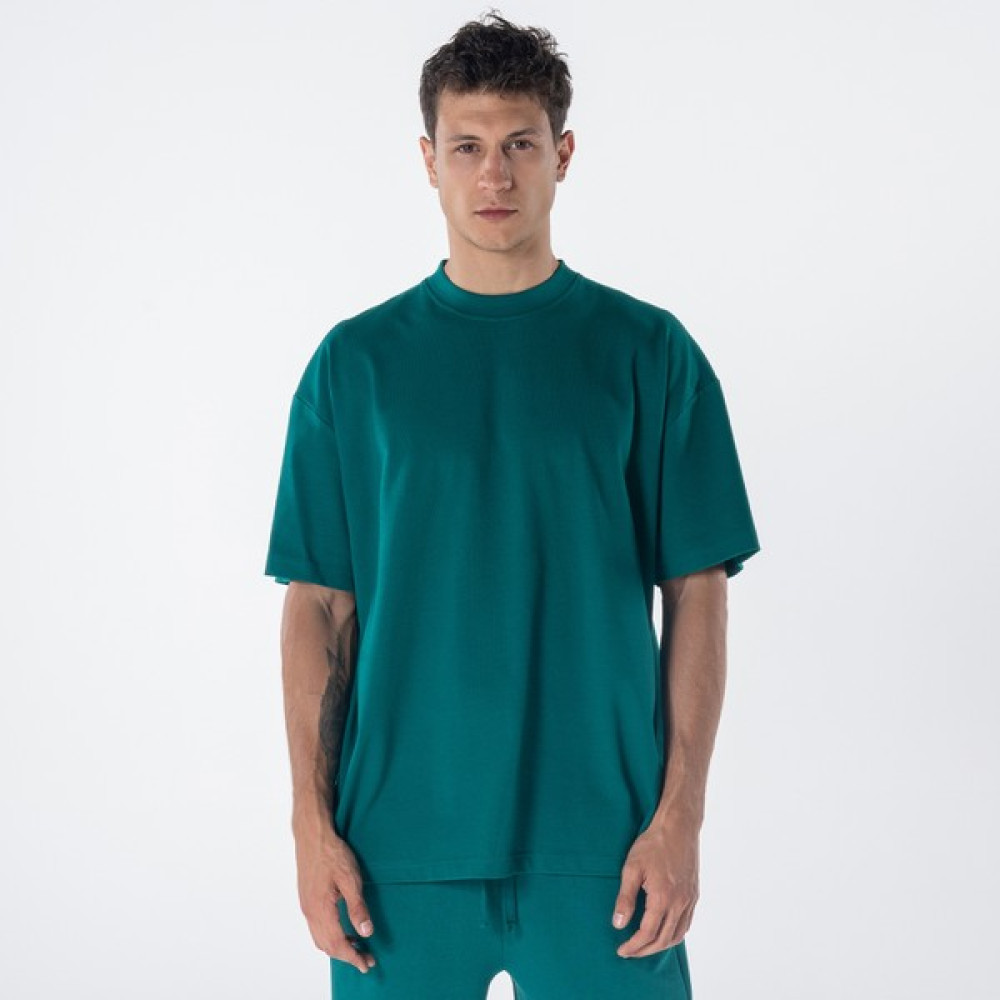 Friday Offset Agar Erkek Yeşil %100 Pamuk Bisiklet Yaka Ekstra Oversize Tişört Erkek T-shirt Fiyatı