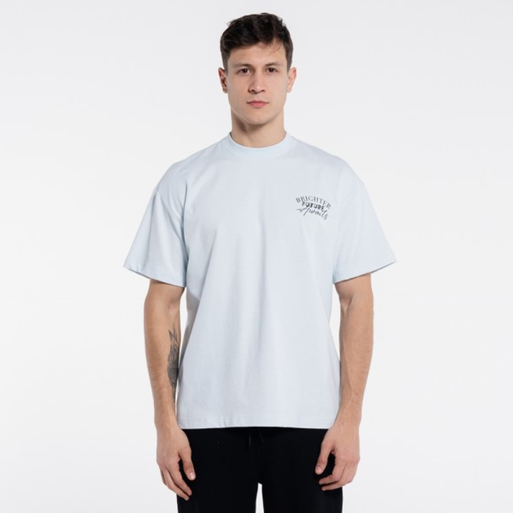 Friday Offset Deka Erkek Buz Mavisi Pamuk Bisiklet Yaka Ekstra Oversize Tişört Erkek T-shirt Fiyatı