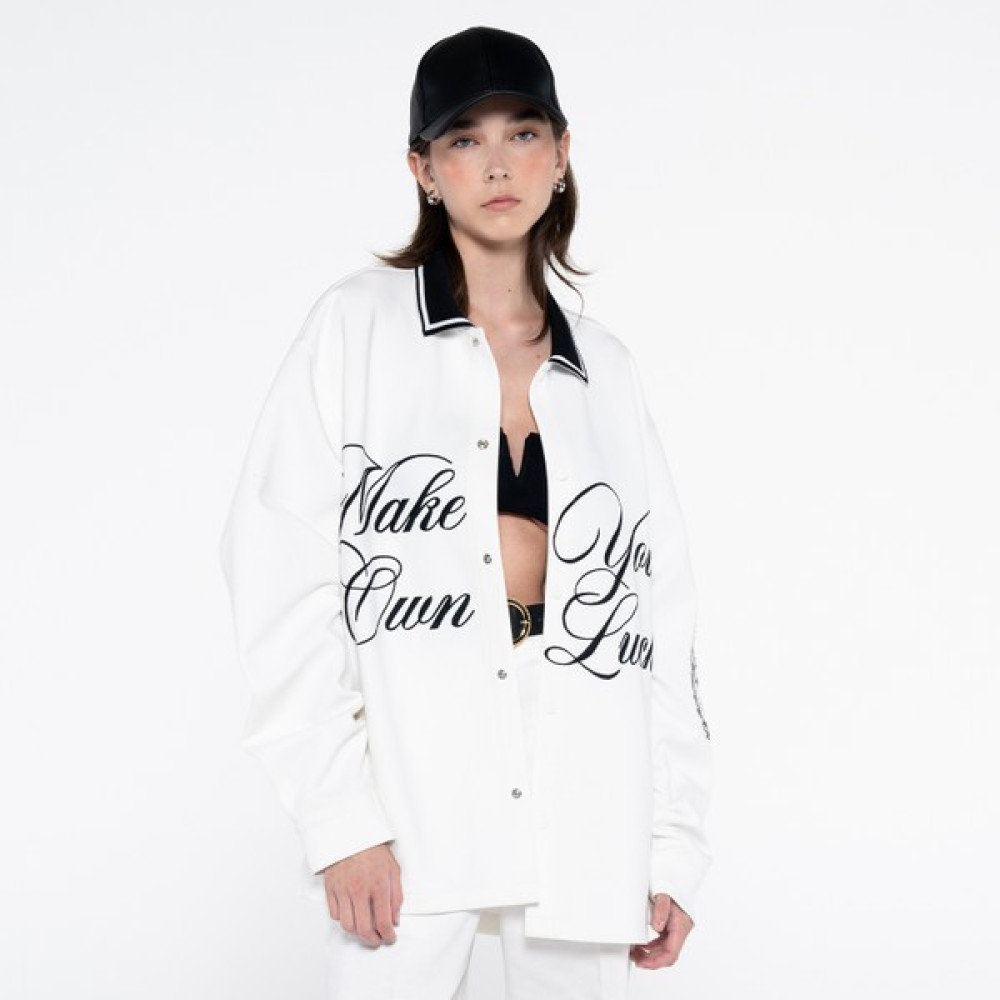 Friday Offset Denis Kadın Off White Ekstra Oversize Gömlek Ceket Kadın Gömlek Fiyatı