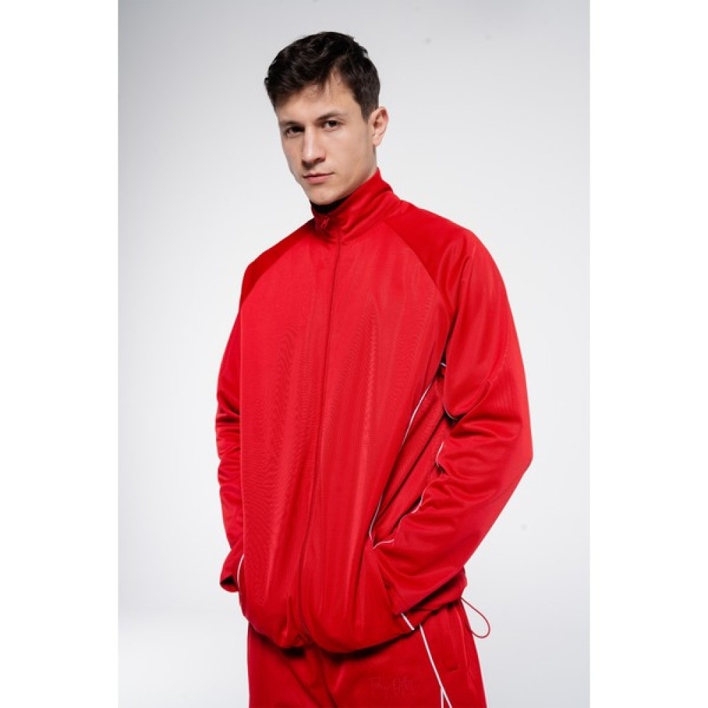 Friday Offset Domingo Erkek Kırmızı Fermuarlı Eşofman Üstü Ekstra Oversize Sweatshirt Erkek Sweatshirt Fiyatı