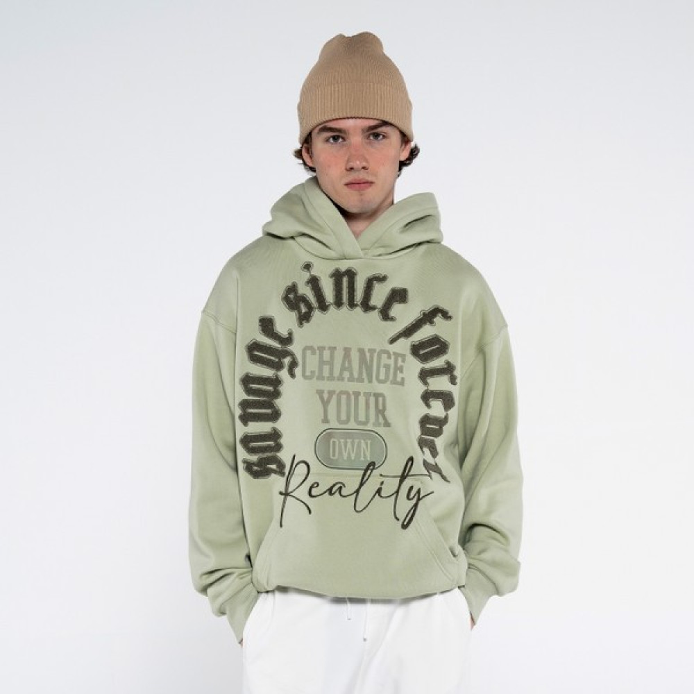 Friday Offset Ess Erkek Mint Yeşil Ekstra Oversize Kapüşonlu Sweatshirt Hoodie - Şardonlu 3 Iplik Erkek Sweatshirt Fiyatı