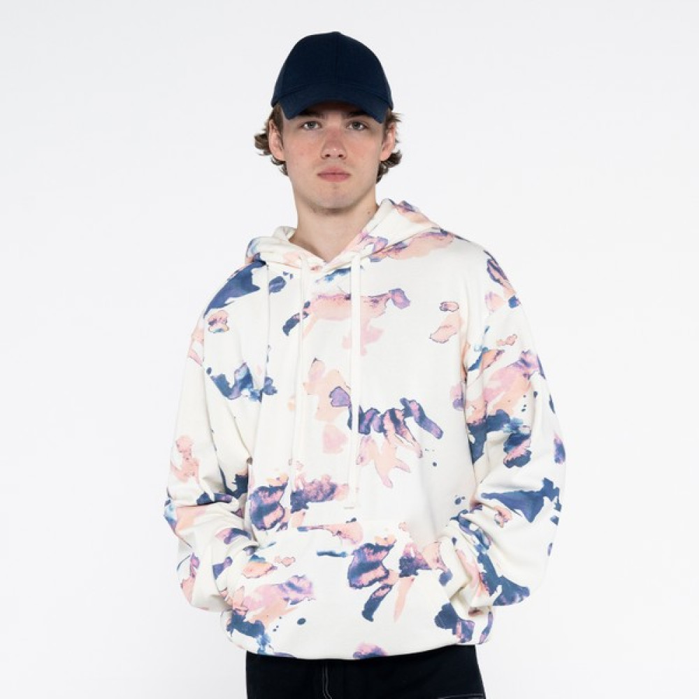 Friday Offset Friday Offset Valentina Erkek Ekru Desenli Kanguru Cepli Kapüşonlu Oversize Sweatshirt Hoodie Erkek Sweatshirt Fiyatı