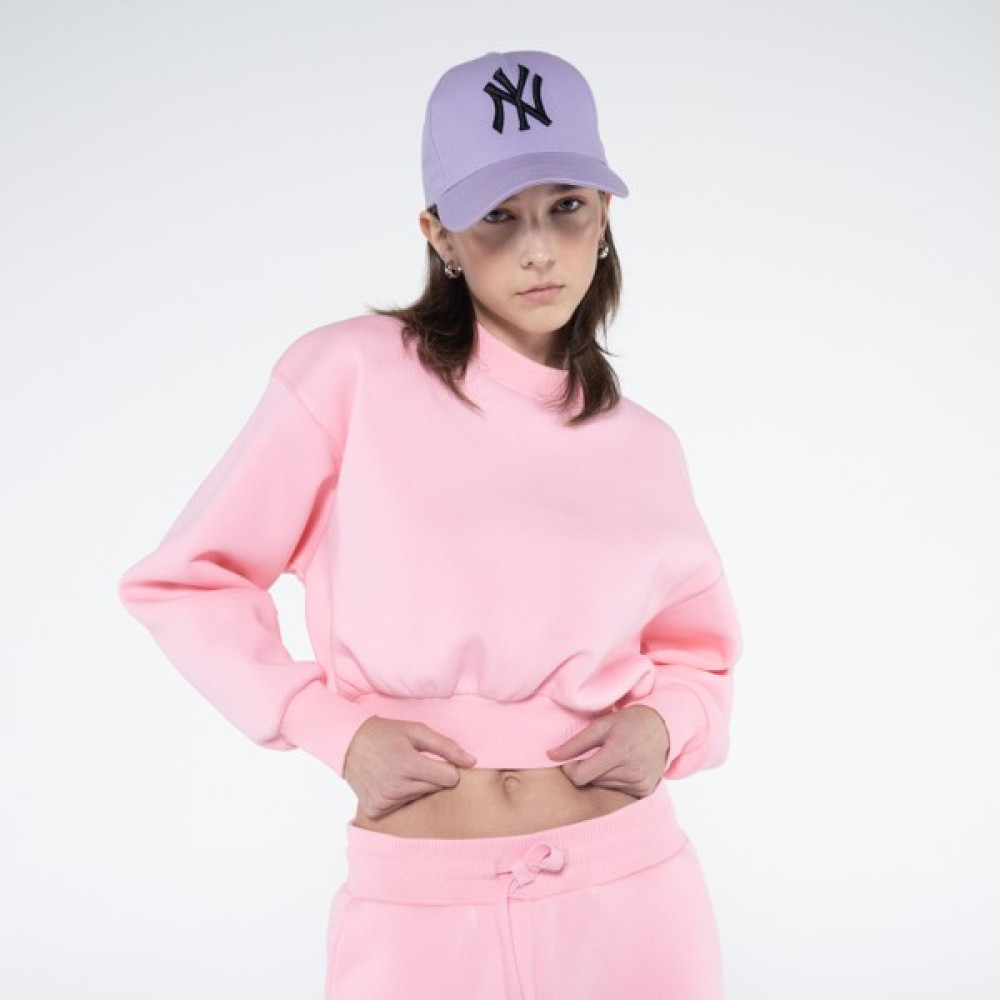 Friday Offset Monica Kadın Pembe Oversize Bisiklet Yaka Crop Sweatshirt Bayan Sweatshirt Fiyatı