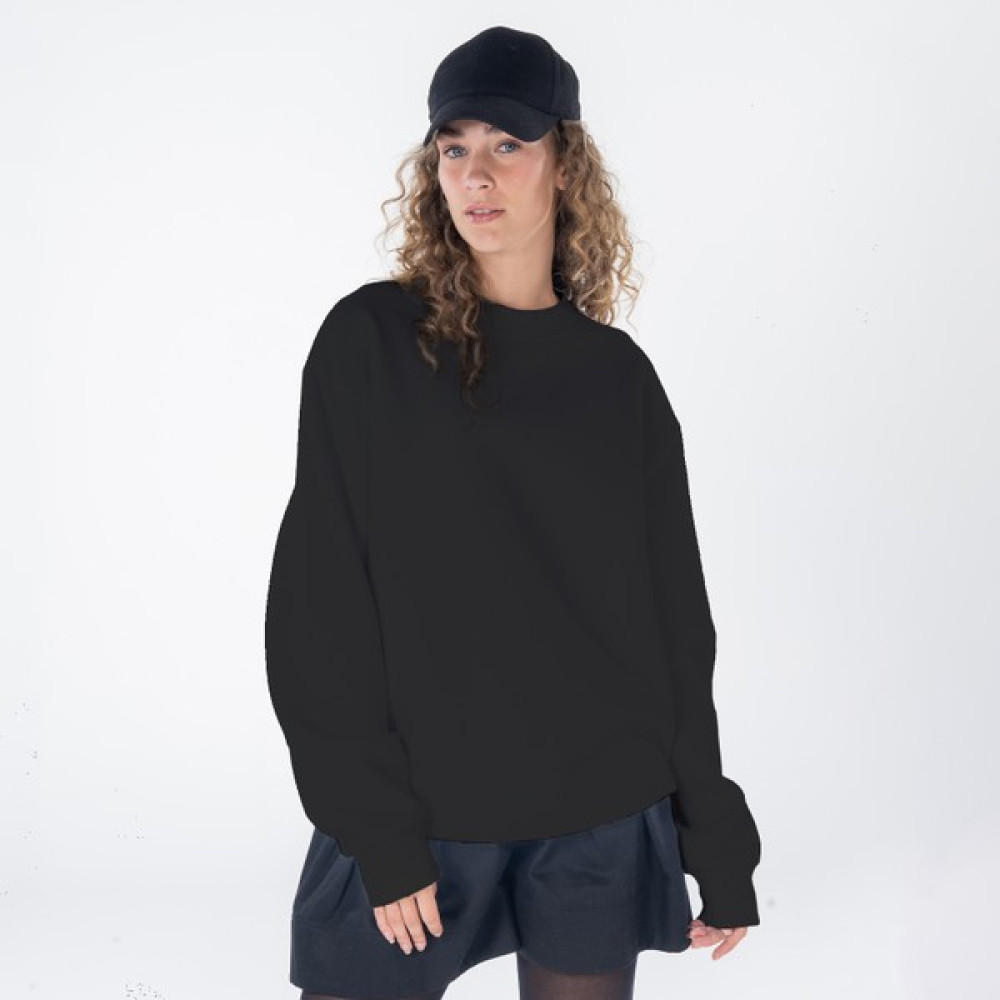 Friday Offset Monica Kadın Siyah Oversize Bisiklet Yaka Sweatshirt Bayan Sweatshirt Fiyatı