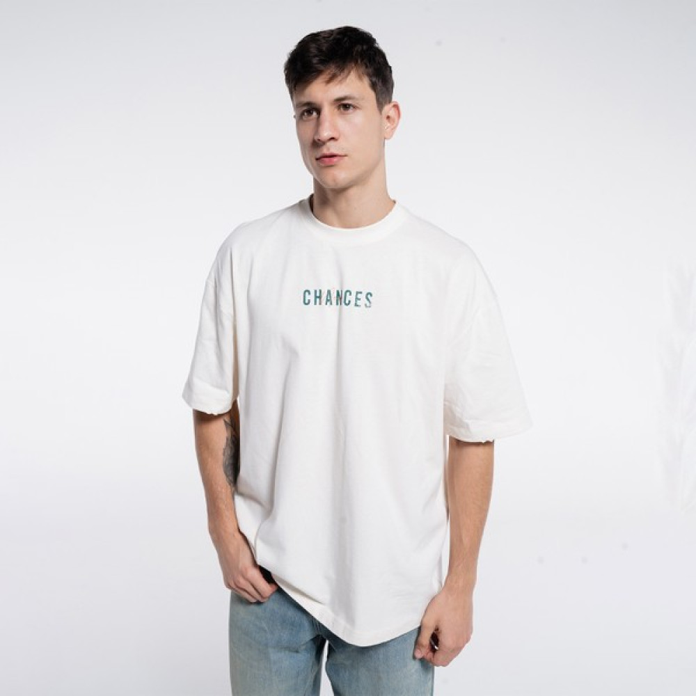 Friday Offset Ness Erkek Kırık Beyaz %100 Pamuk Kol Ve Yaka Dizayn Kesikli Bisiklet Yaka Oversize Tshirt Erkek T-shirt Fiyatı