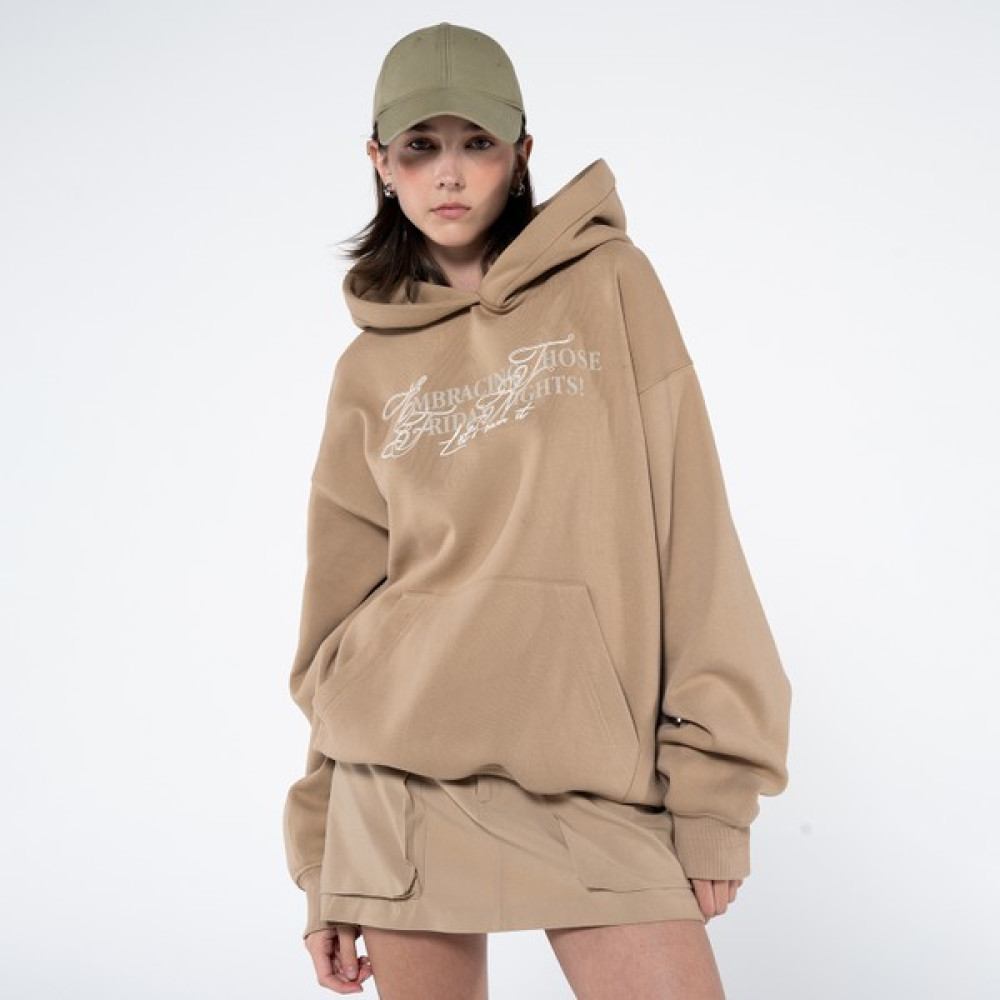 Friday Offset Noche Kadın Nut Kanguru Cepli Kapüşonlu Oversize Sweatshirt Hoodie Bayan Sweatshirt Fiyatı