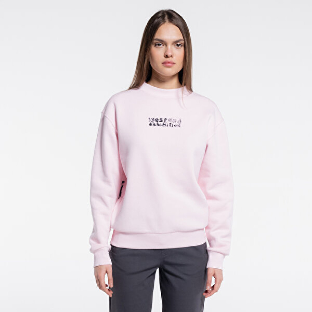 Friday Offset Ono Kadın Pudra Bisiklet Yaka Ekstra Oversize Sweatshirt - Şardonlu 3 Iplik Bayan Sweatshirt Fiyatı