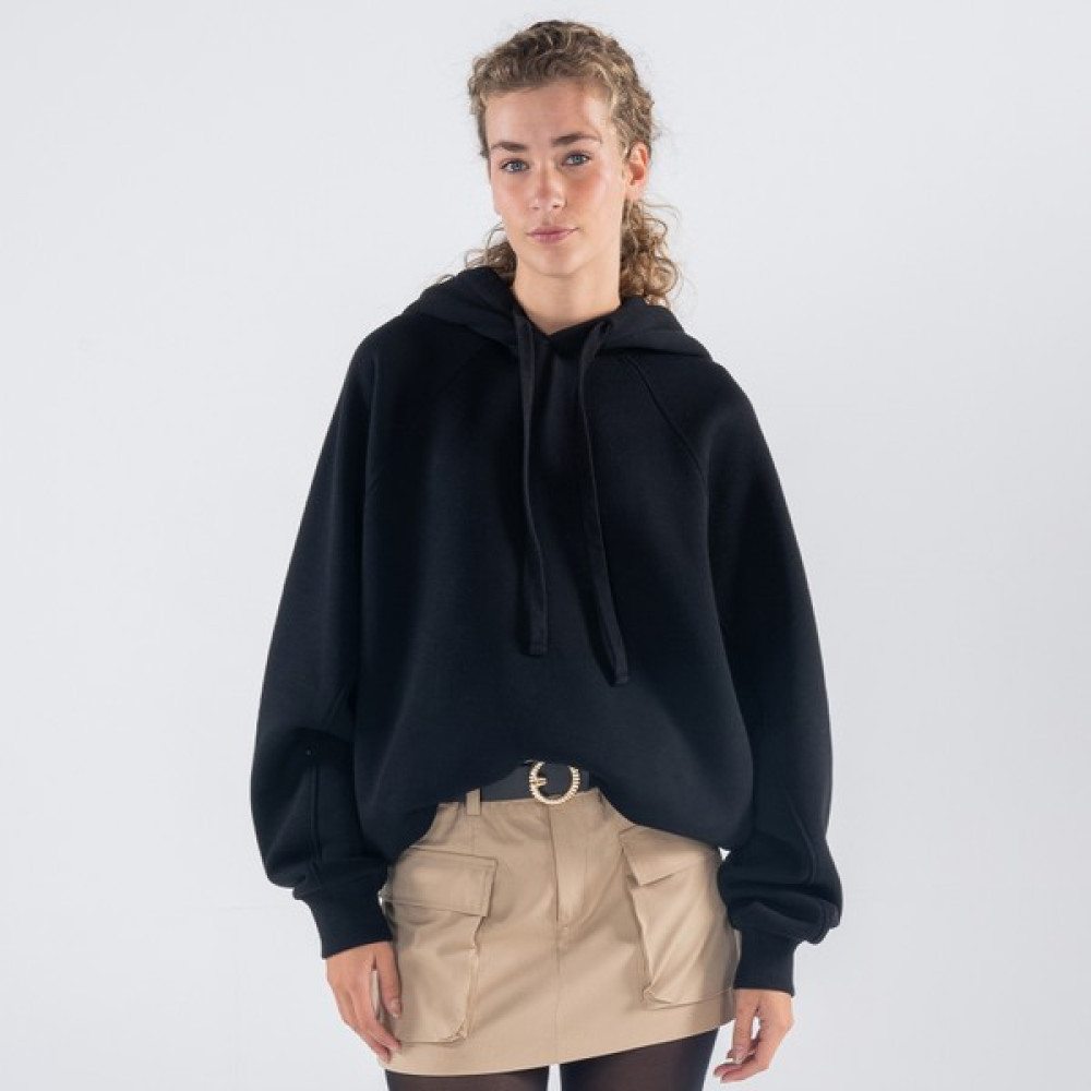 Friday Offset Pina Kadın Siyah Kapüşonlu Oversize Sweatshirt Hoodie Bayan Sweatshirt Fiyatı