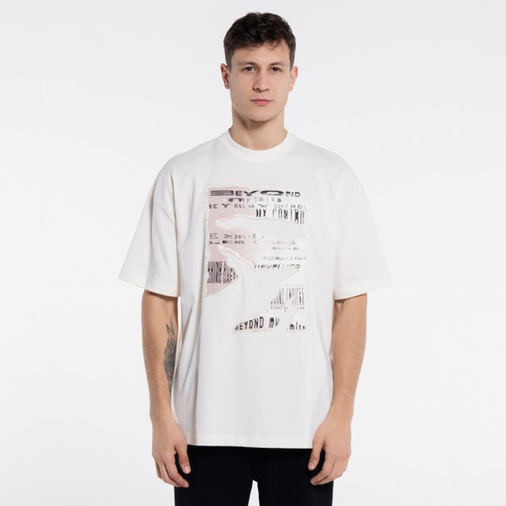 Friday Offset Sam Erkek Ekru %100 Pamuk Ekstra Oversize Bisiklet Yaka T-Shirt Erkek T-shirt Fiyatı