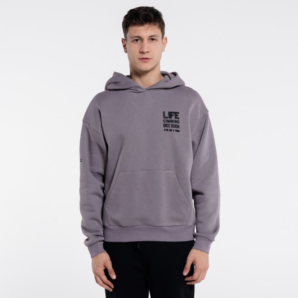 Friday Offset Sydney Erkek Gri Ekstra Oversize Kapüşonlu Sweatshirt Hoodie - Şardonlu 3 Iplik Erkek Sweatshirt Fiyatı