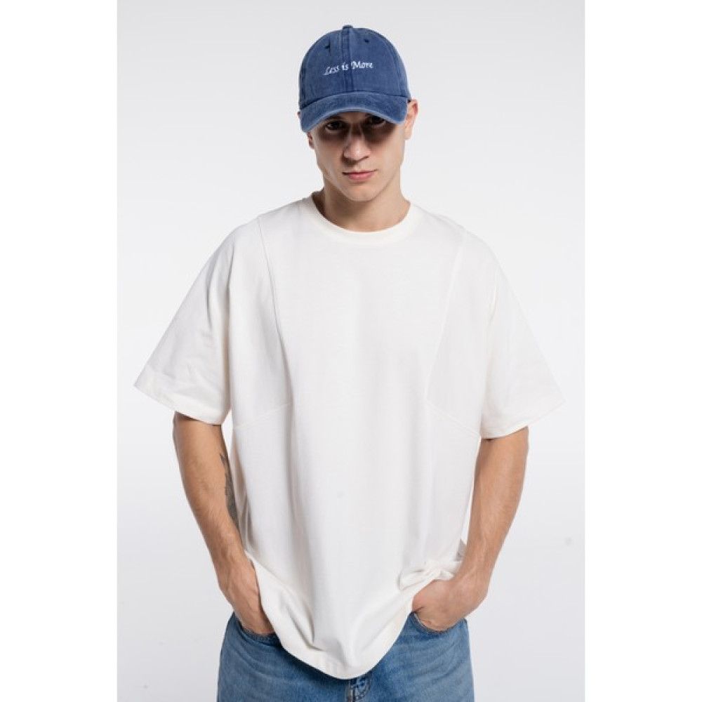 Friday Offset Tio Erkek Kırık Beyaz %100 Pamuk Bisiklet Yaka Ekstra Oversize Tişört Erkek T-shirt Fiyatı
