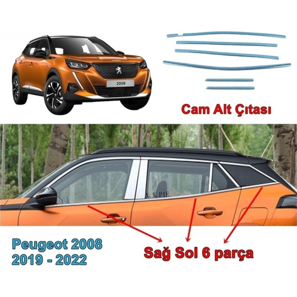 Friemats Peugeot 2008 Cam Alt Çıtası Krom 2019-2022 Arası 6 Prç. P. Çelik Oto Boyaları Fiyatı