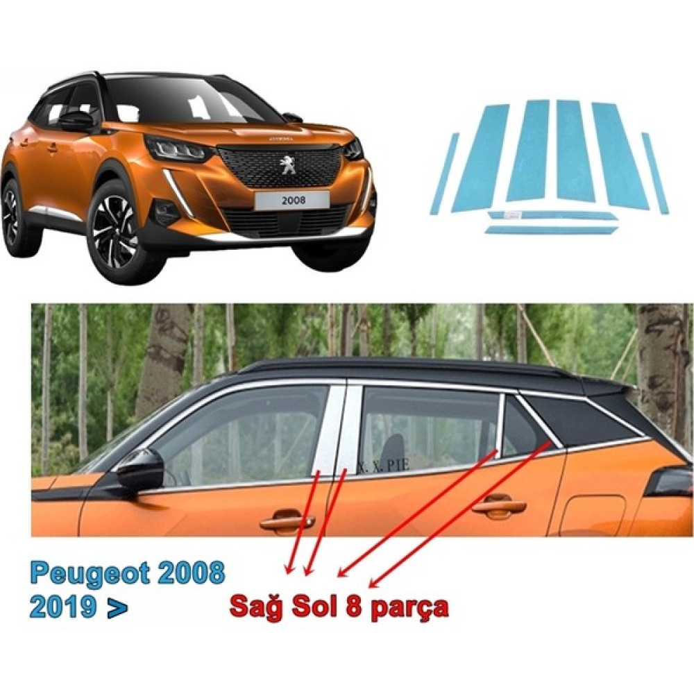 Friemats Peugeot 2008 Orta Direk Çıtası 2019-2022 Arası 8 Prç. P. Çelik Oto Boyaları Fiyatı