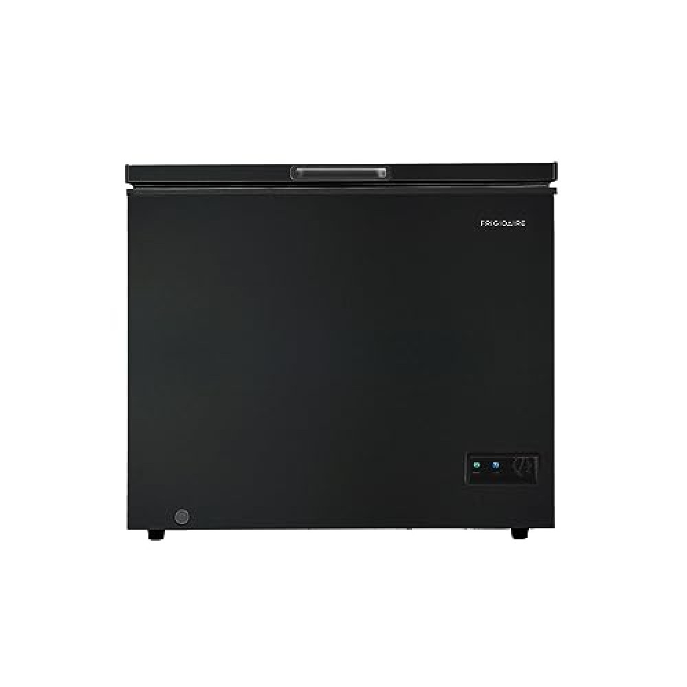 FRIGIDAIRE EFRF7003-BLACK Chest Deep Freezer, 7 Cu. Ft, Black Adjustable Thermostat-Removable Vinyl Coated Wire Basket-Easy Defrost Drain