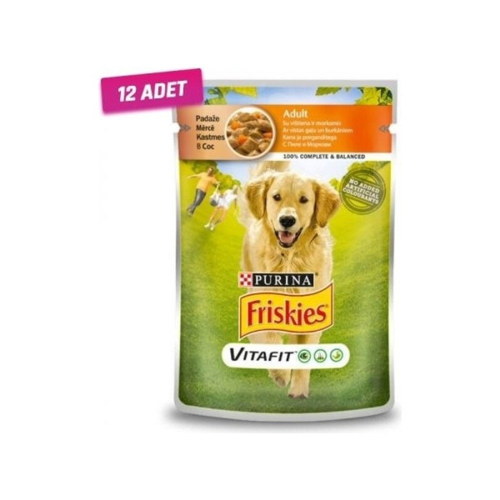 friskies 12 Adet - Friskies Adult Tavuklu Pouch Köpek Konservesi 100 gr Evcil Hayvan Ürünleri Fiyatı