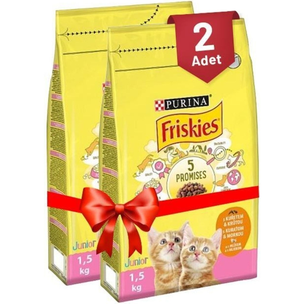 Friskies Frıskıes Junior Tavuk Süt ve Sebzeli Yavru Kedi Maması 1.5 kg - 2 Adet İstiridye Tatlı Besleyici Evcil Hayvan Ürünleri Fiyatı