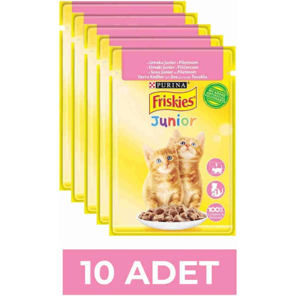 Friskies Junior - Tavuklu Yavru Kedi Yaş Maması - 85 gr x 10 Adet Evcil Hayvan Ürünleri Fiyatı