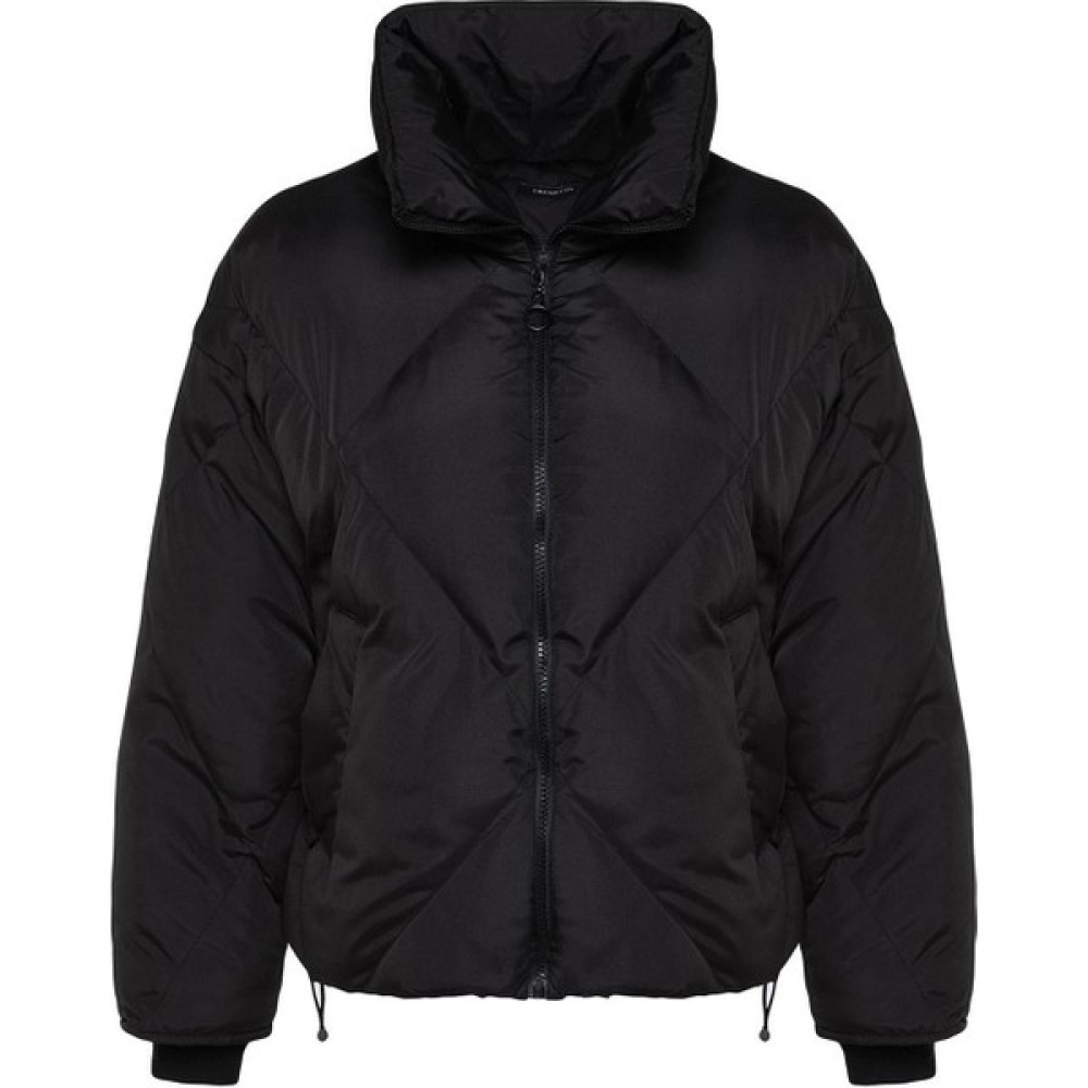 FRM Kadın Moda Şık Oversize Dik Yaka Standart Düz Astarlı Oversize Su Itici Şişme Kapitone Mont Bayan Mont Fiyatı