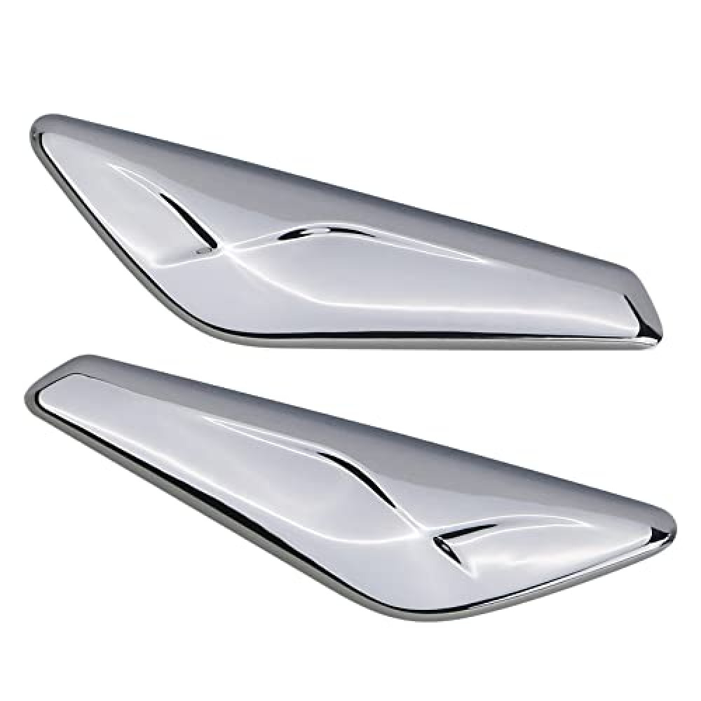 Front Fender Chrome Trim Finisher for Left Driver & Right Passenger Side Fender Compatible with BMW X3 F25 X4 F26 2011 2012 2013 2014 2015 2016 2017 Replaces 51117338569 51117338570