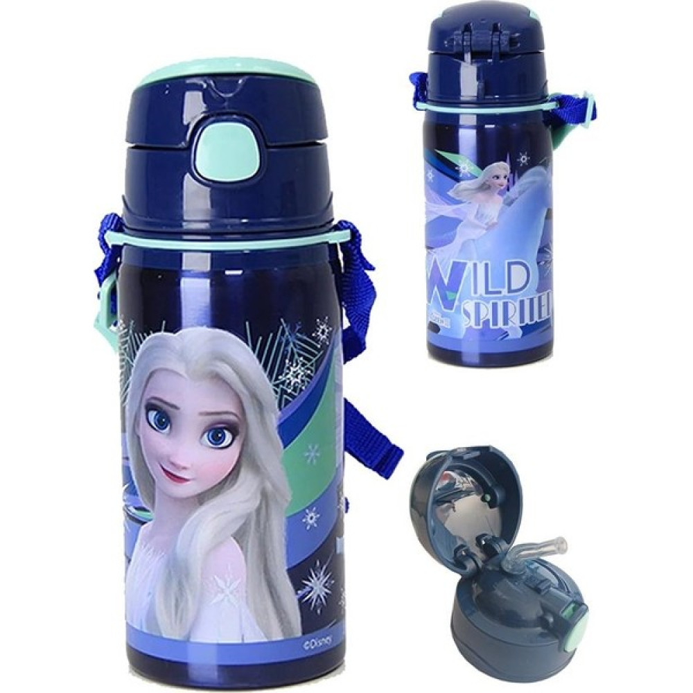 Frozen Kız Çocuk Çelik Matara 500ML 1 Adet Frozen Elsa Çelik Suluk 1 Adet Frozen Lisanslı Okul Matarası - Mavi Suluk Fiyatı