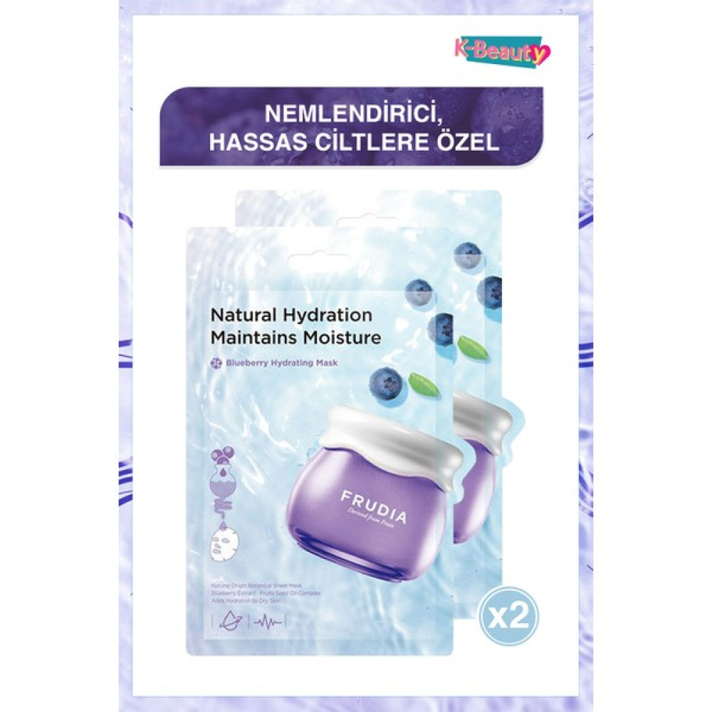 Frudia Blueberry 1 Adet Nemlendirici Yüz Maskesi X2 Adet Nemlendiriciler Fiyatı