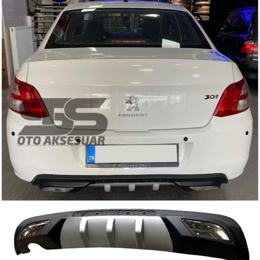Fruens Peugeot 301 Difüzör Arka Tampon Eki 2 Egzoz Çıkışlı Gri Oto Boyaları Fiyatı