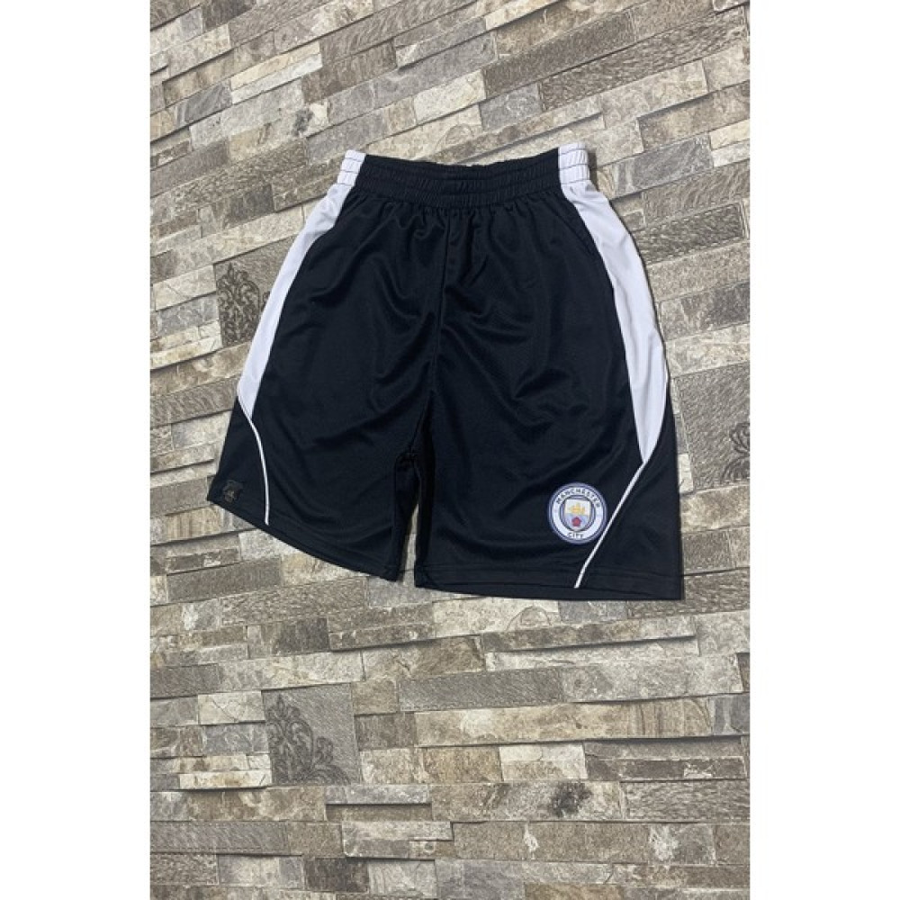 FS Erkek Siyah Manchester City Logo Baskılı Hafif Telefon Cepli Günlük Spor Koşu Fitness Futbol Şort Şort & Kapri (Outdoor) Fiyatı