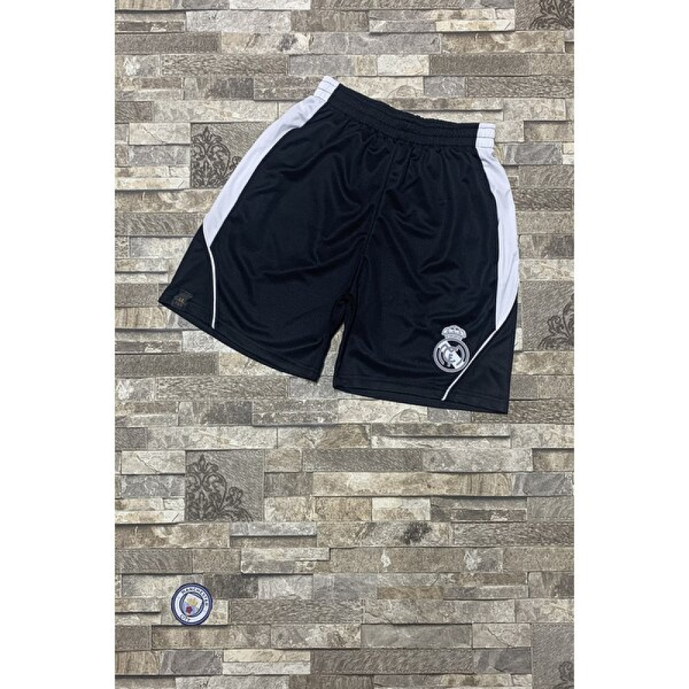 FS Erkek Siyah Real Madrid Logo Baskılı Hafif Telefon Cepli Günlük Spor Koşu Fitness Futbol Şort Şort & Kapri (Outdoor) Fiyatı