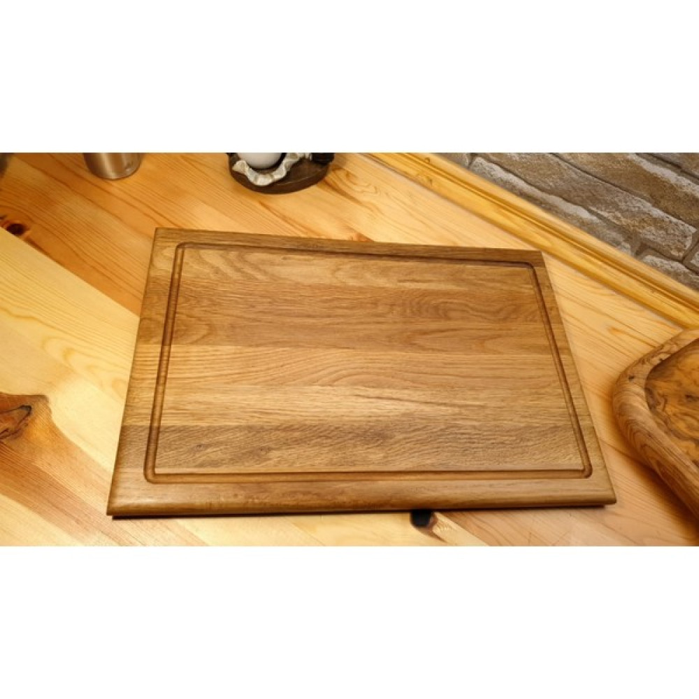 F&S WoodArt Ahşap Meşe El Yapımı Oluklu Kesme Sunum Steak Et Doğrama Tahtası 39 cm Kesme Tahtaları / Kesim Tablaları Fiyatı