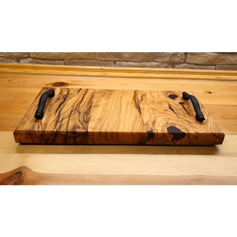 F&S WoodArt Zeytin Ağacı Epoksi Dolgulu 39,5 x 19 cm Tepsi Sunum Kahve Söz Nişan Tepsisi Servis Tepsisi Fiyatı