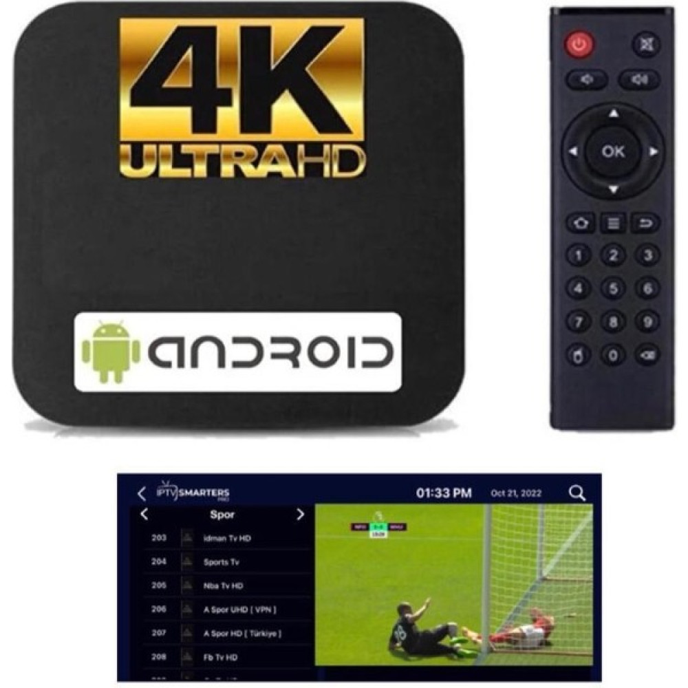 FS1PRO Teknoloji 4K Android Tv Box - Ip.tv / Full Paket Yayın - Akıllı Tv Kutusu - Internet Tv / Medıa Player Android Stick Box Ev Sinema Receiverları Fiyatı