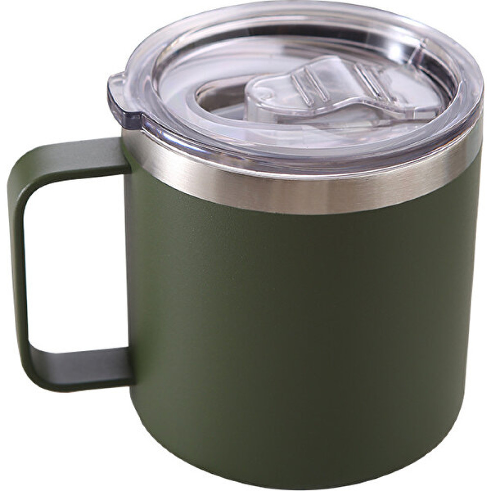 Fsfeng 12OZ Saplı ve Sürgülü Kapaklı Kahve Kupa, Paslanmaz Çelik Seyahat Bardak Saplı Bardak, Sıcak ve Soğuk Içecekler Için Çift Duvar Vakum Yalıtı... Fincan / Bardak / Kahve Takımı Fiyatı