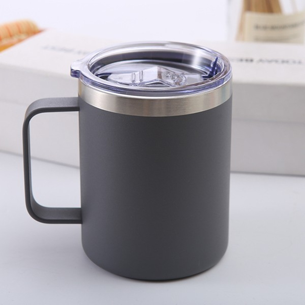 Fsfeng Saplı ve Sürgülü Kapaklı 12OZ Kahve Kupa, Paslanmaz Çelik Seyahat Bardak Saplı Bardak, Sıcak ve Soğuk Içecekler Için Çift Duvar Vakum Yalıtı... Fincan / Bardak / Kahve Takımı Fiyatı