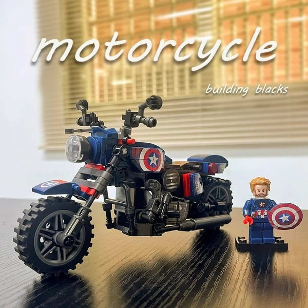 Fsfyb Demir Adam Kaptan Amerika Minifigure Monte Motosiklet Modeli Çocuk Eğitici Uyumlu Yapı Taşları Oyuncak Hediye Kaptan Amerika Motosiklet (Yurt... Oyuncak Araç Fiyatı