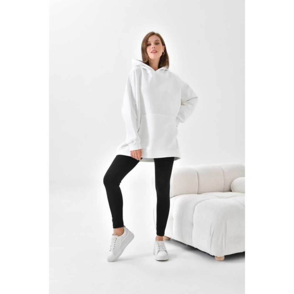 Ftz Women Kadın 3 Ip Şardonlu Kapüşonlu Sweatshirt Ekru Bayan Sweatshirt Fiyatı