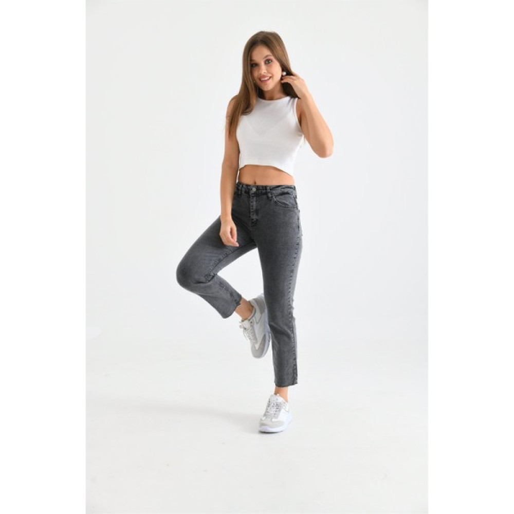 FTZ Women Kadın Yüksek Bel Jean Gri Bayan Jeans / Kot Pantolon Fiyatı