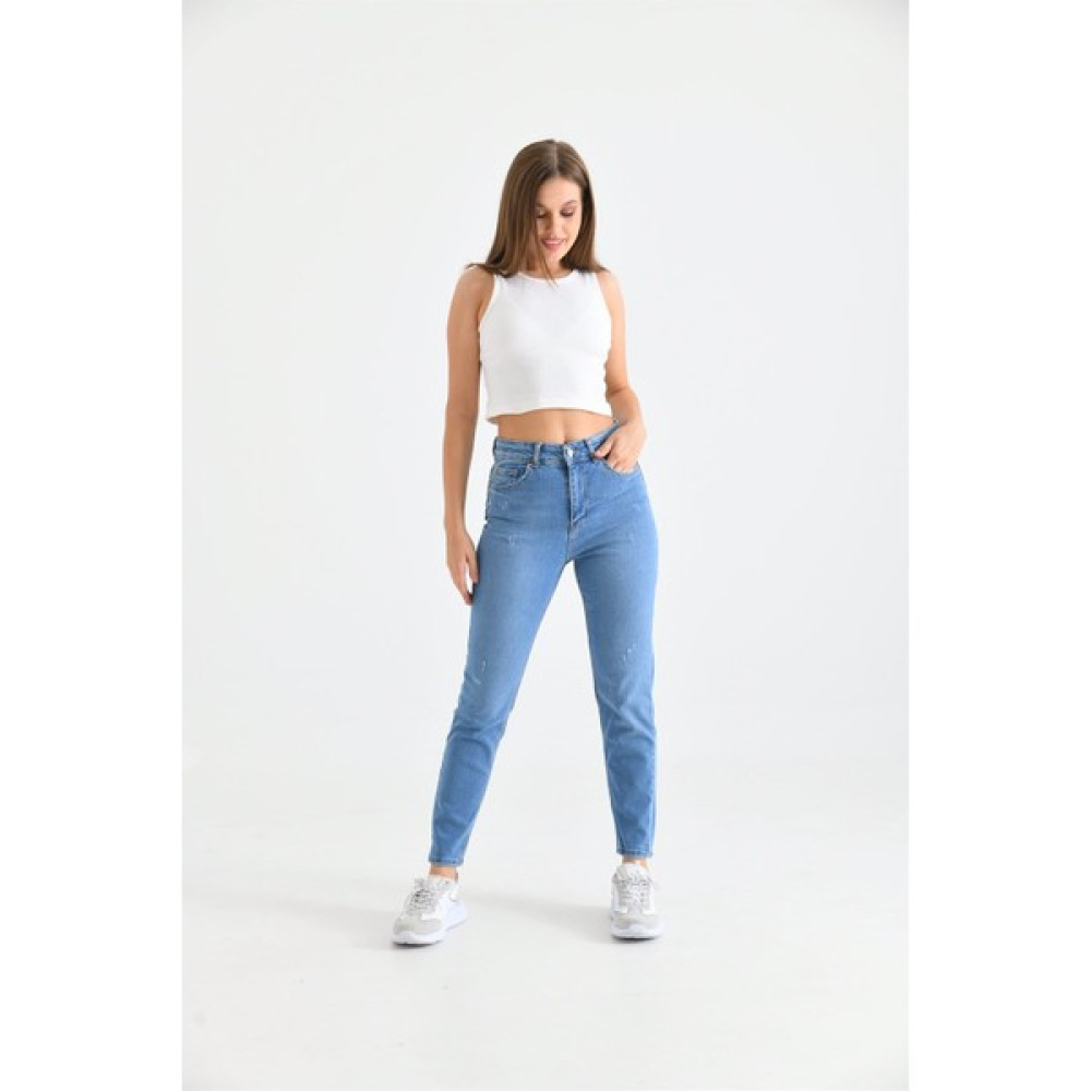 FTZ Women Kadın Yüksek Bel Jean Mavi Bayan Jeans / Kot Pantolon Fiyatı