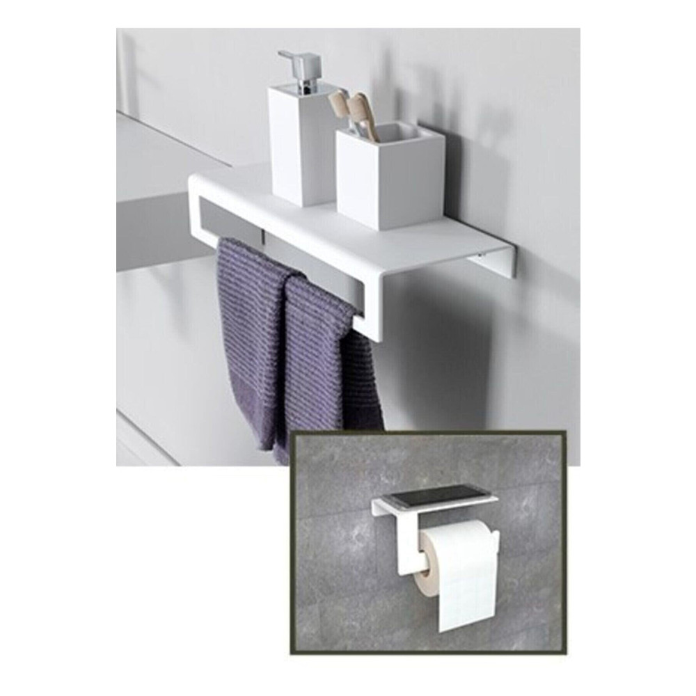 Fu-HaS Metal Banyo Havlu Askılığı Ve Tuvalet Kağıtlık -metal Beyaz Havluluk Banyo Aksesuarları Fiyatı